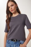 Pamuklu Basic Örme T-shirt FÜME LAG0001