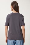 Pamuklu Basic Örme T-shirt FÜME LAG0001