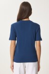 Pamuklu Basic Örme T-shirt KOBALT MAVİ LAG0001