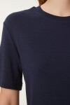 Pamuklu Basic Örme T-shirt LACİVERT LAG0001