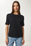 Pamuklu Basic Örme T-shirt SİYAH LAG0001