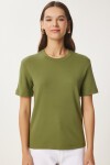 Pamuklu Basic Örme T-shirt YEŞİL LAG0001