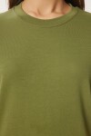 Pamuklu Basic Örme T-shirt YEŞİL LAG0001