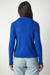 Polo Yaka Fitilli Triko Kazak KOYU MAVİ LBV0017