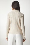 Polo Yaka Fitilli Triko Kazak KREM LBV0017