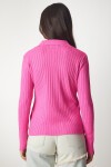 Polo Yaka Fitilli Triko Kazak PEMBE LBV0017
