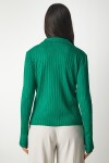 Polo Yaka Fitilli Triko Kazak YEŞİL LBV0017