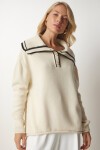 Polo Yaka Triko Kazak KREM LBV0031