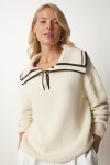 Polo Yaka Triko Kazak KREM LBV0031
