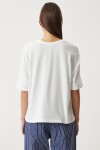Premium Basic Oversize Örme T-shirt BEYAZ LAH0001