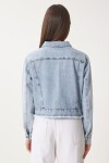 Püskül Detaylı Denim Ceket AÇIK MAVİ LAN0018