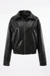 Suni Deri Bomber Ceket SİYAH LAX0002
