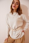 Uzun Oversize Triko Kazak BEJ LBV0036
