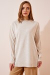 Uzun Oversize Triko Kazak BEJ LBV0036
