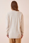 Uzun Oversize Triko Kazak BEJ LBV0036