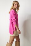 V Yaka Oversize Triko Kazak PEMBE LBV0026