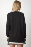 V Yaka Oversize Triko Kazak SİYAH LBV0022