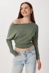 Açık Omuzlu Yumuşak Modal Bluz ÇAĞLA YEŞİLİ LBY0017