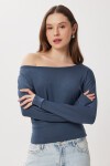 Açık Omuzlu Yumuşak Modal Bluz FÜME LBY0017