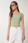 Askılı Crop Triko Bluz ÇAĞLA YEŞİLİ LCR0056
