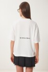 Baskılı Örme T-shirt EKRU LCR0059