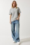 Bol Basic Pamuklu T-shirt TAŞ GRİSİ LBP0015