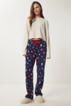 Desenli Örme Pijama Altı LACİVERT LCV0008