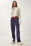 Desenli Örme Pijama Altı LACİVERT LCV0008
