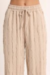 Dokulu Cepli Esnek Örme Pantolon KREM LCI0069