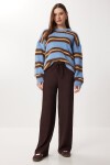 Geniş Paça Krinkıl Örme Pantolon KAHVERENGİ LCI0057