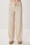 Geniş Paça Krinkıl Örme Pantolon KREM LCI0057
