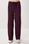Geniş Paça Krinkıl Örme Pantolon MÜRDÜM LCI0057