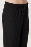 Geniş Paça Krinkıl Örme Pantolon SİYAH LCI0057