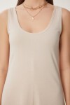 Kolsuz Basic Yazlık Örme Elbise KREM LCR0057
