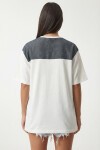 Kontrast Fular Detaylı Örme T-shirt BEYAZ LCR0120