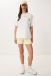 Limon Baskılı Pamuklu Örme T-shirt BEYAZ LCR0083