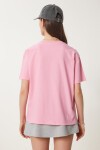 Nakış Cepli Pamuklu T-shirt PEMBE LCR0025
