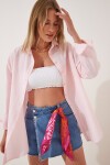 Oversize Basic Gömlek AÇIK PEMBE LDD0003