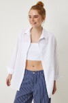 Oversize Basic Gömlek BEYAZ LDD0003