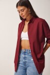 Oversize Basic Gömlek BORDO LDD0003