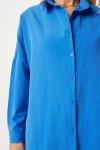 Oversize Basic Gömlek CANLI MAVİ LDD0003