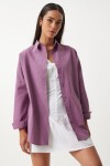 Oversize Basic Gömlek KOYU LİLA LDD0003