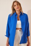 Oversize Basic Gömlek KOYU MAVİ LDD0003