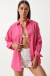 Oversize Basic Gömlek KOYU PEMBE LDD0003