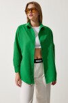 Oversize Basic Gömlek KOYU YEŞİL LDD0003