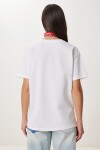 Oversize Baskılı Örme T-shirt BEYAZ LCR0060
