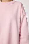 Oversize Şardonlu Örme Sweatshirt ŞEKER PEMBE LCR0097