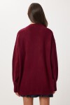 Oversize V Yaka Yumuşak Triko Kazak BORDO LCI0056