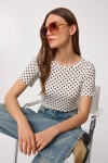 Puantiyeli Sandy Örme Bluz BEYAZ LCR0121