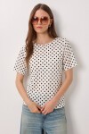 Puantiyeli Sandy Örme Bluz BEYAZ LCR0121
